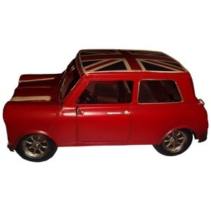 Metal Red Mini-Cooper Union Jack Flag Hood